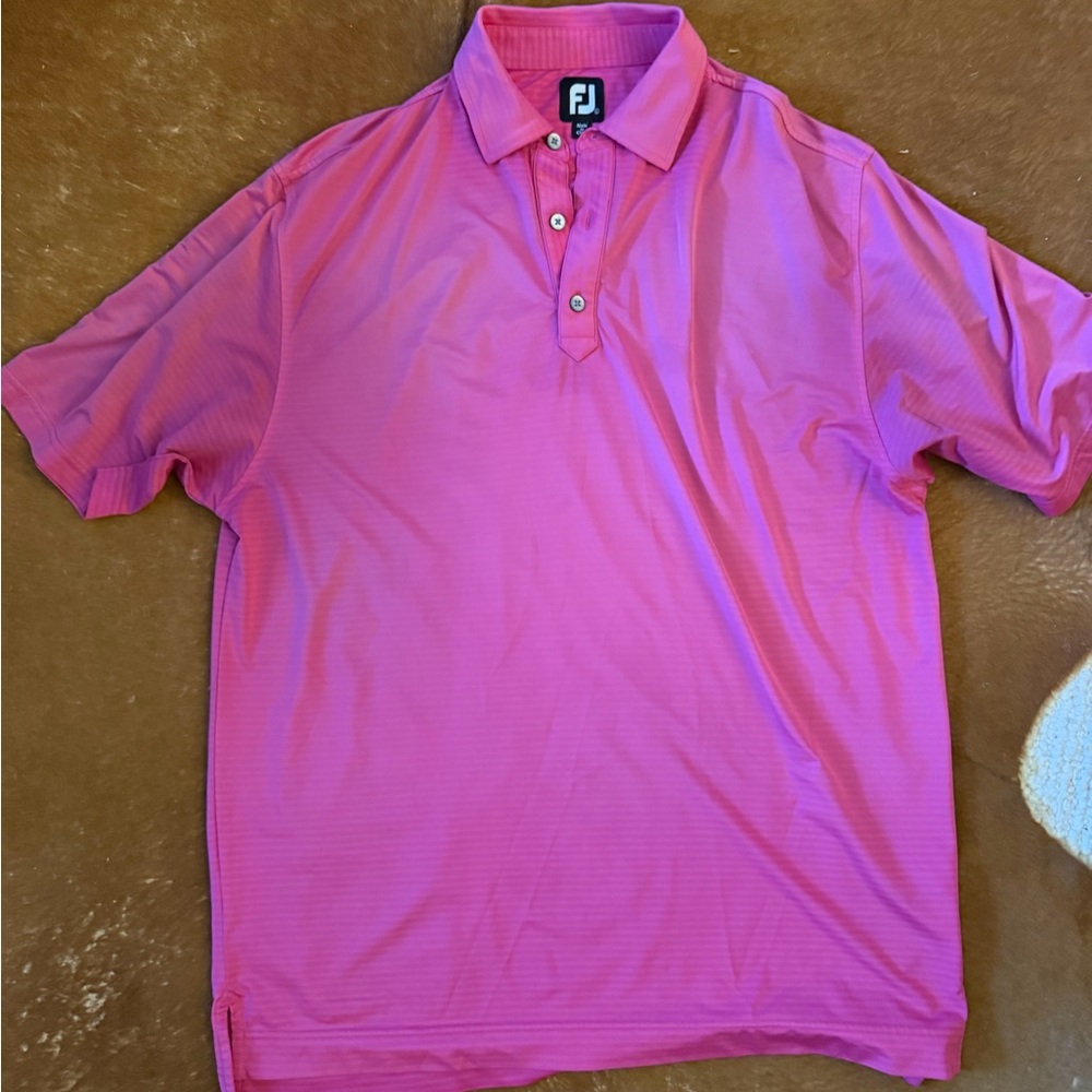 Men's Pink Tonal Striped Polo Shirt